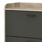 Pacific Landing Denia 3-Tier Shoe Storage Cabinet in Antique Pine and Grey, , large