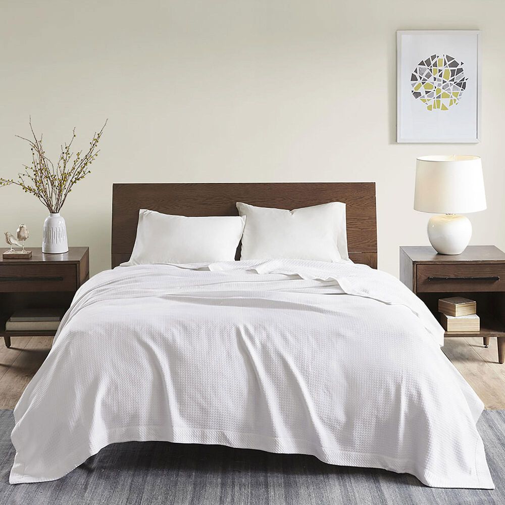 Hampton Park Egyptian Cotton Twin Blanket in White, , large