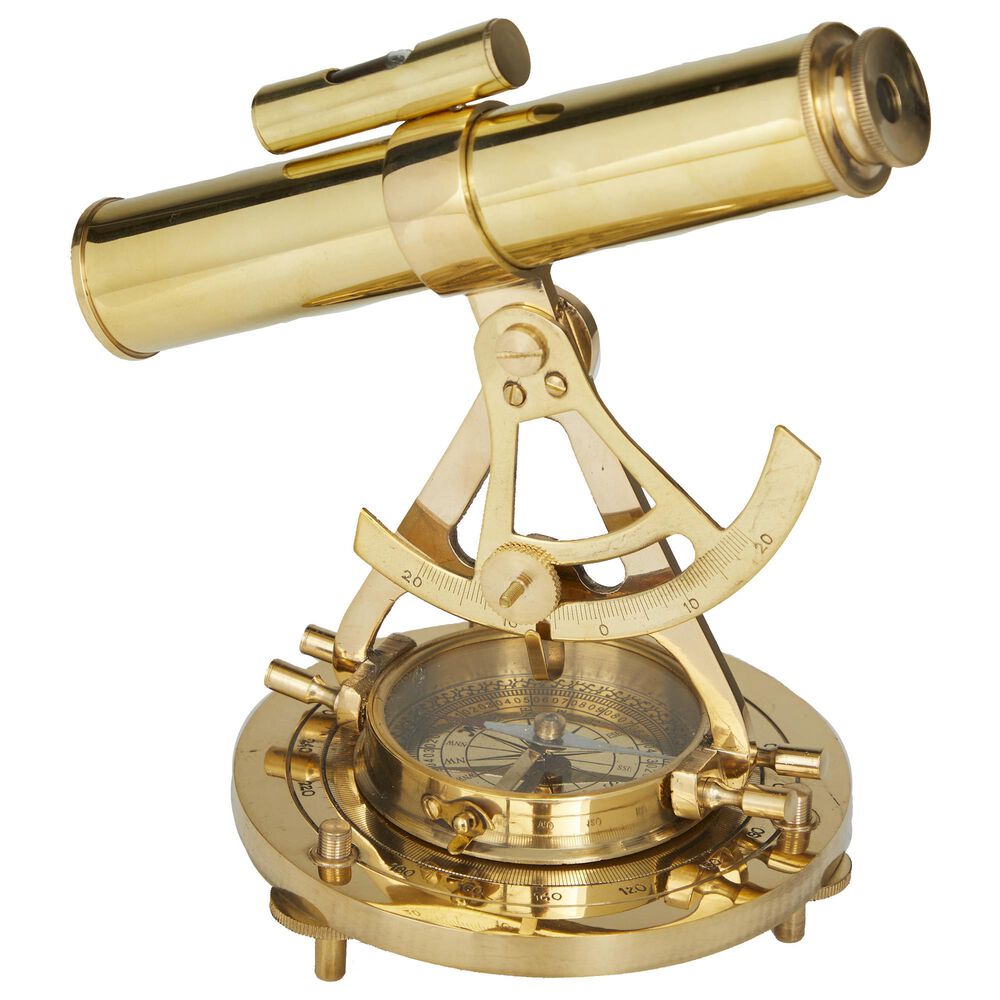 Maple and Jade 8" Coastal Nautical Compass in Brass, , large