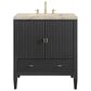 James Martin Myrrin 30" Single Bathroom Vanity in Carbon Oak with 3 cm Tajnar Eclos Top and Rectangular Sink, , large