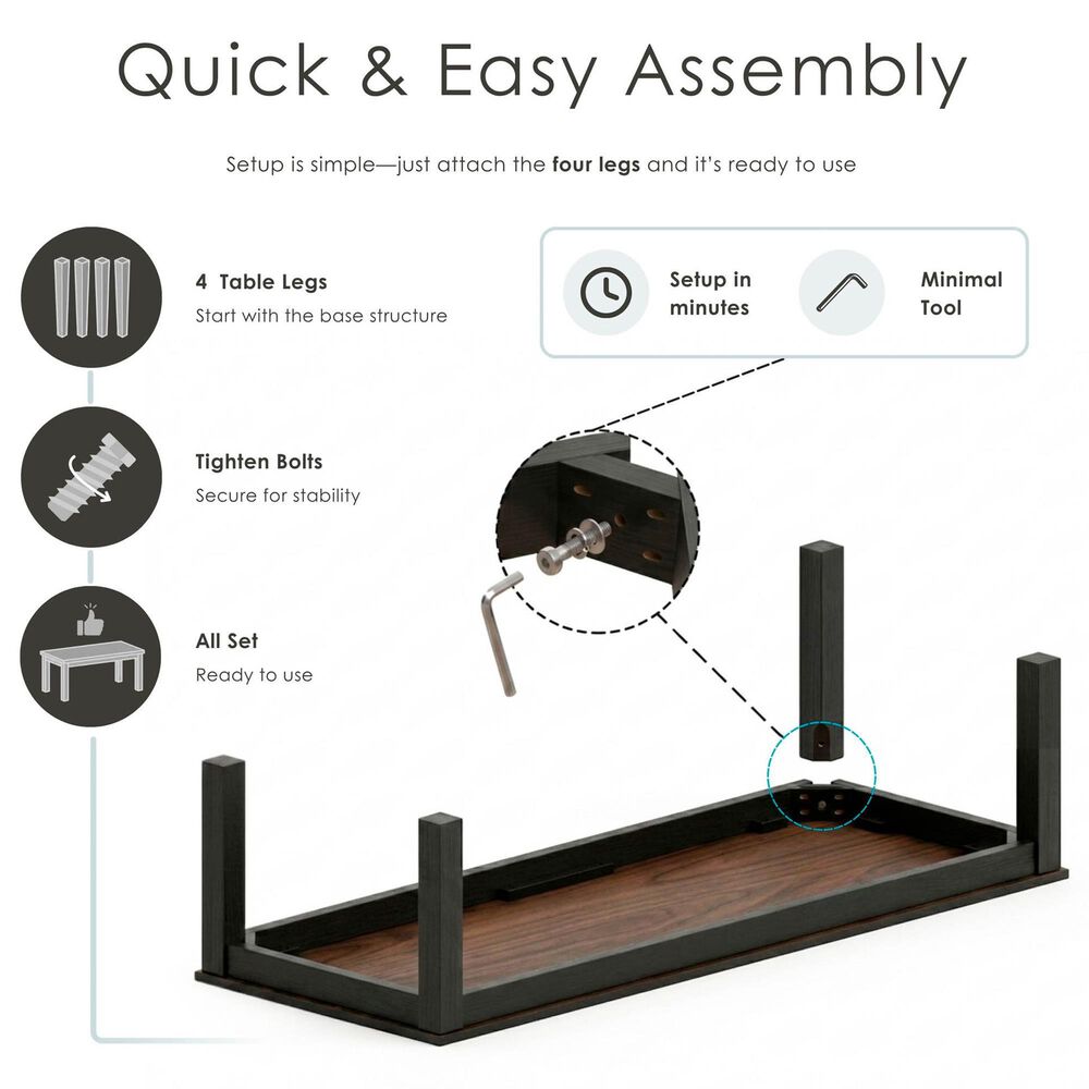 Furniture of America Modesk 3-Piece Table Set in Black, , large