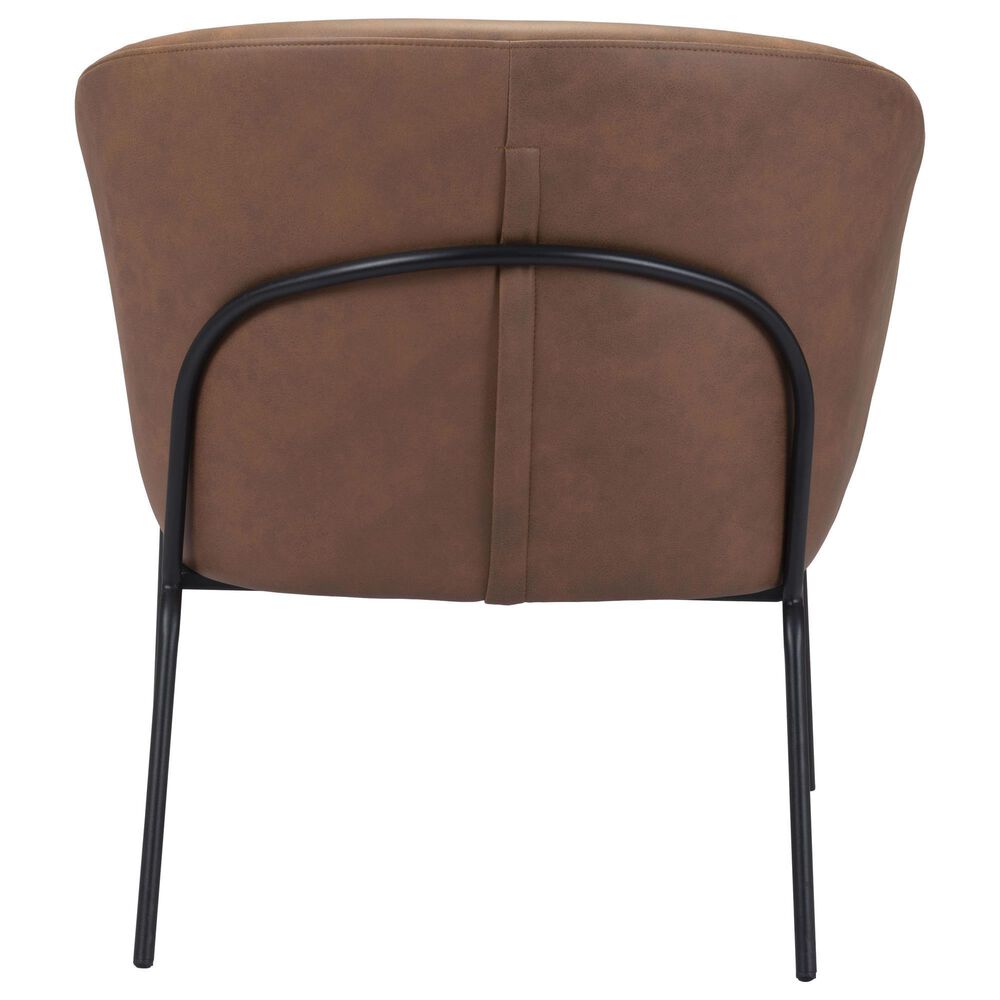Zuo Modern Quinten Accent Chair in Vintage Brown and Gold, , large