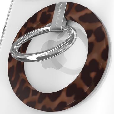 Velvet Caviar MagSafe Phone Grip Ring in It Girl Leopard, , large