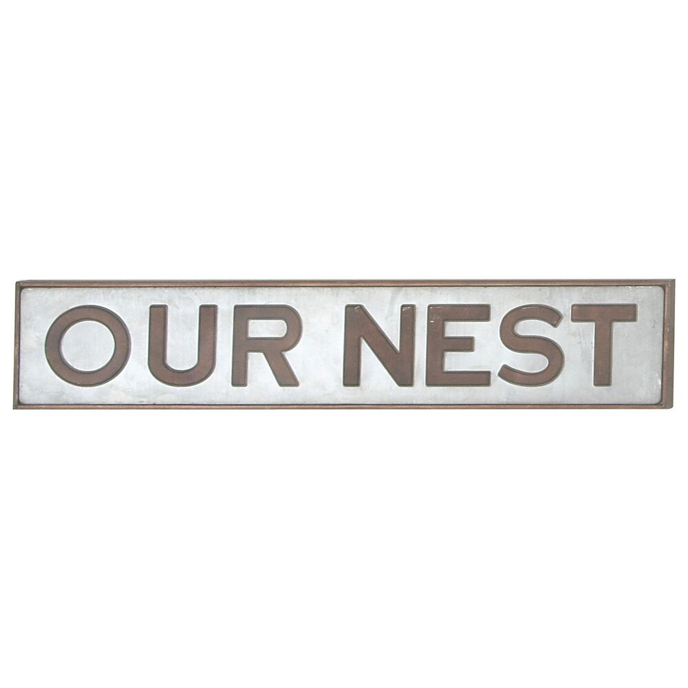 Maple and Jade 8&quot; x 37&quot; Sign Wall Decor in Brown and Grey, , large