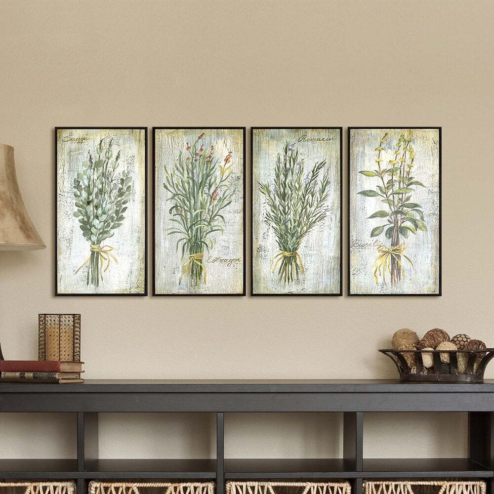 Paragon Herbs 25&quot; x 13&quot; Wall Art in Green &#40;Set of 4&#41;, , large