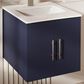 Lexora Home Geneva 24" Single Bathroom Vanity in Navy Blue with 2 cm White Cultured Marble Top and Rectangular Sink, , large