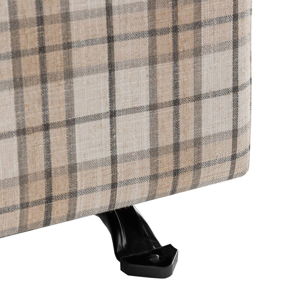 Lamps Per Se Camelot 25&quot; Rectangle Gliding Ottoman in Light Brown and Gray, , large