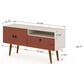 Manhattan Tribeca 53.94" TV Stand in Off White and Terra Pink, , large