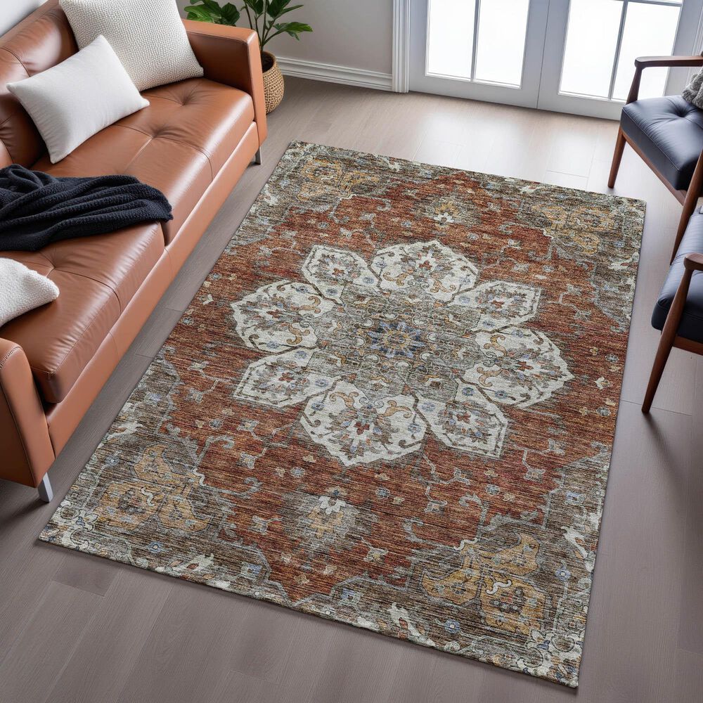Dalyn Rug Company Silk Road Paprika, Ivory, Beige, Gold, Brown, Gray and Teal 10&#39; x 14&#39; Area Rug, , large