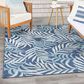 Nourison Garden Oasis Ivory and Navy 4" x 6" Indoor/Outdoor Area Rug, , large