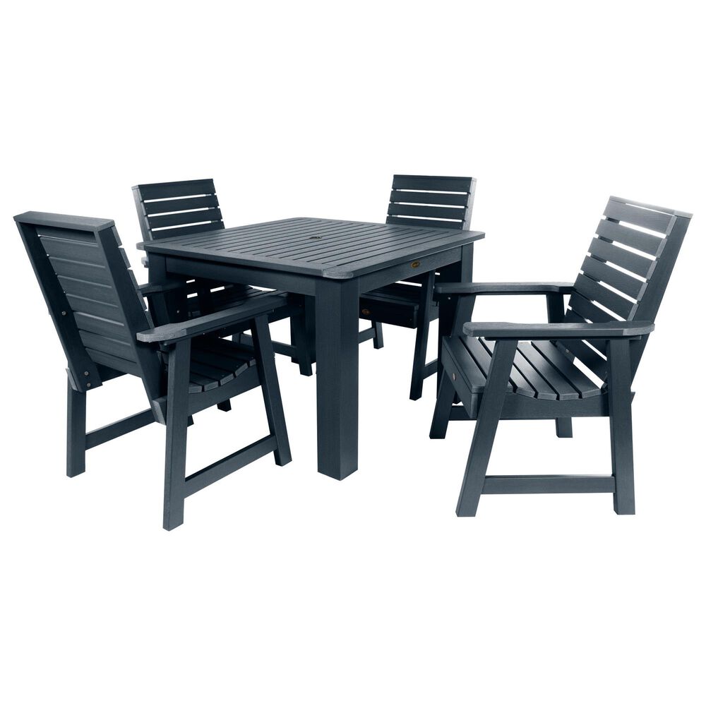 Highwood USA Glennville 5Piece Square Patio Dining Set in Federal Blue