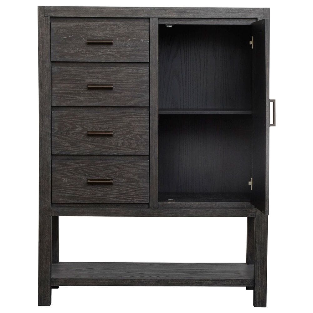 Nicolette Home Plum Creek 4 Drawer Chest with Door in Ravenwood Black, , large