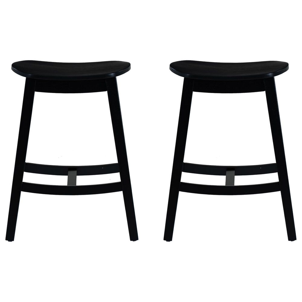 Linon Home Decor Culver Counter Stool in Black (Set of 2), , large