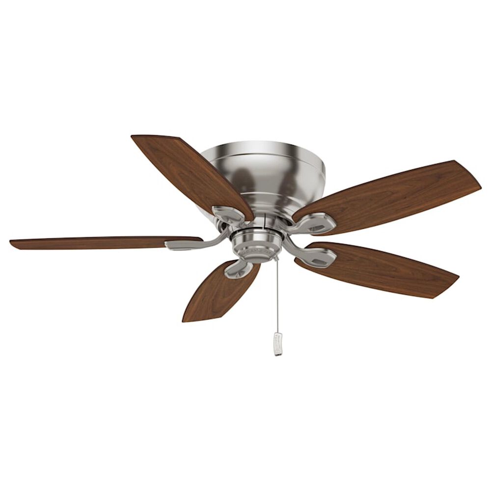 Hunter Durant Low Profile 44&quot; Ceiling Fan with Lights in Brushed Nickel and Walnut, , large
