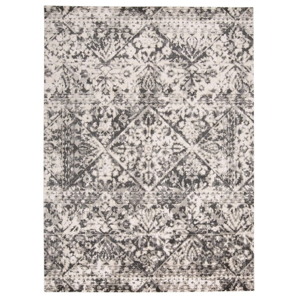 Feizy Kano 3876F 5"3" x 7"6" Charcoal and Ivory Area Rug, , large