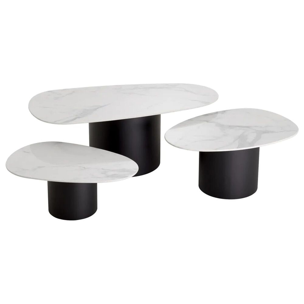 EICHHOLTZ Coffee Table Zane in Black and White (Set of 3), , large