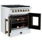 Forno Galiano 30" Freestanding French Door Dual Fuel Range in White, , large