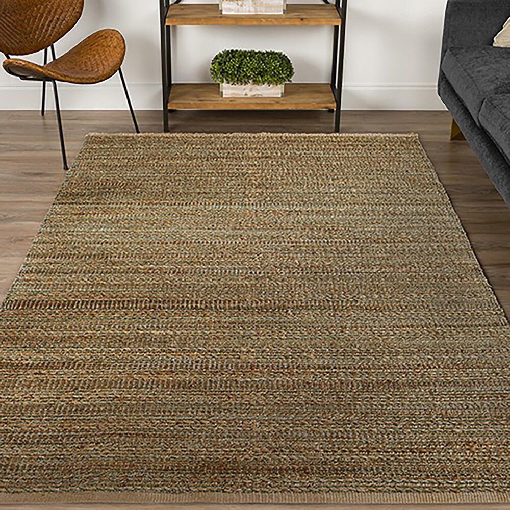 L&amp;R Resources Natural Fiber Smoke Green 5' x 7'9" Area Rug, , large