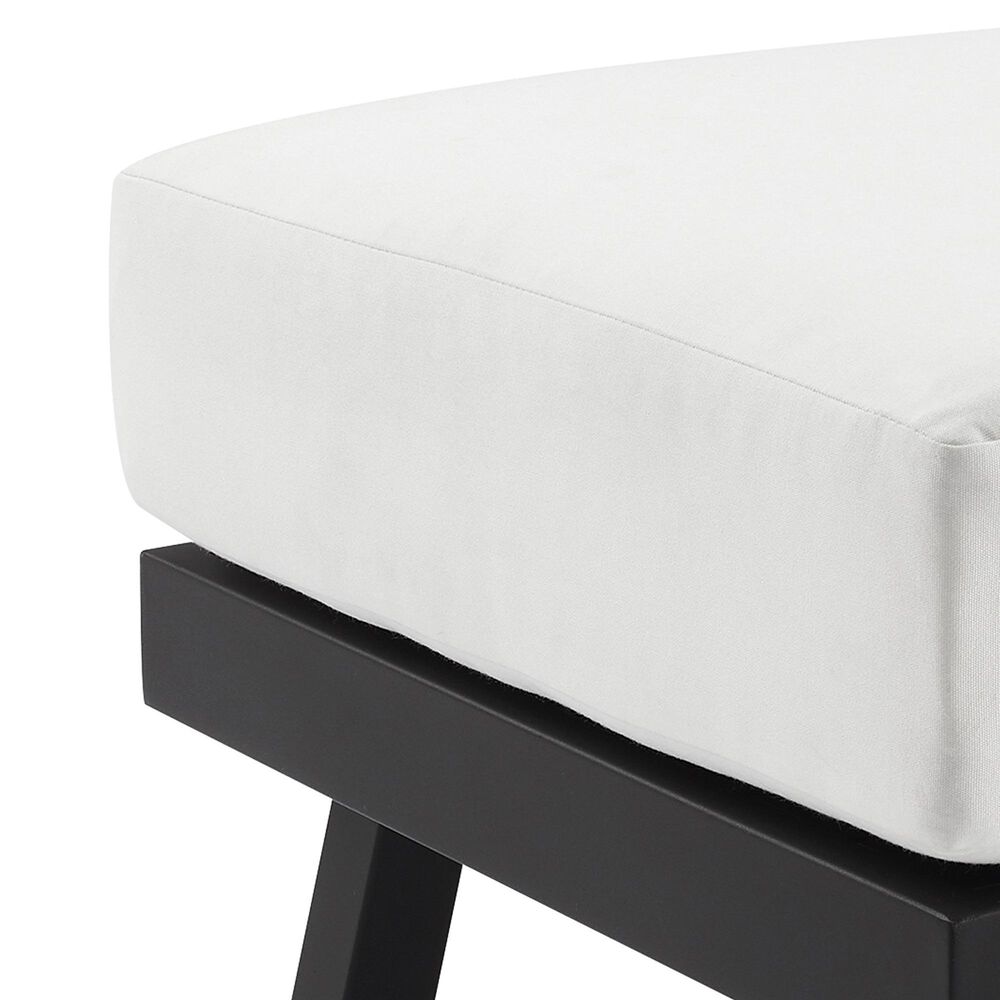 Linon Home Decor Holland Patio Ottoman with Black Frame in Natural, , large