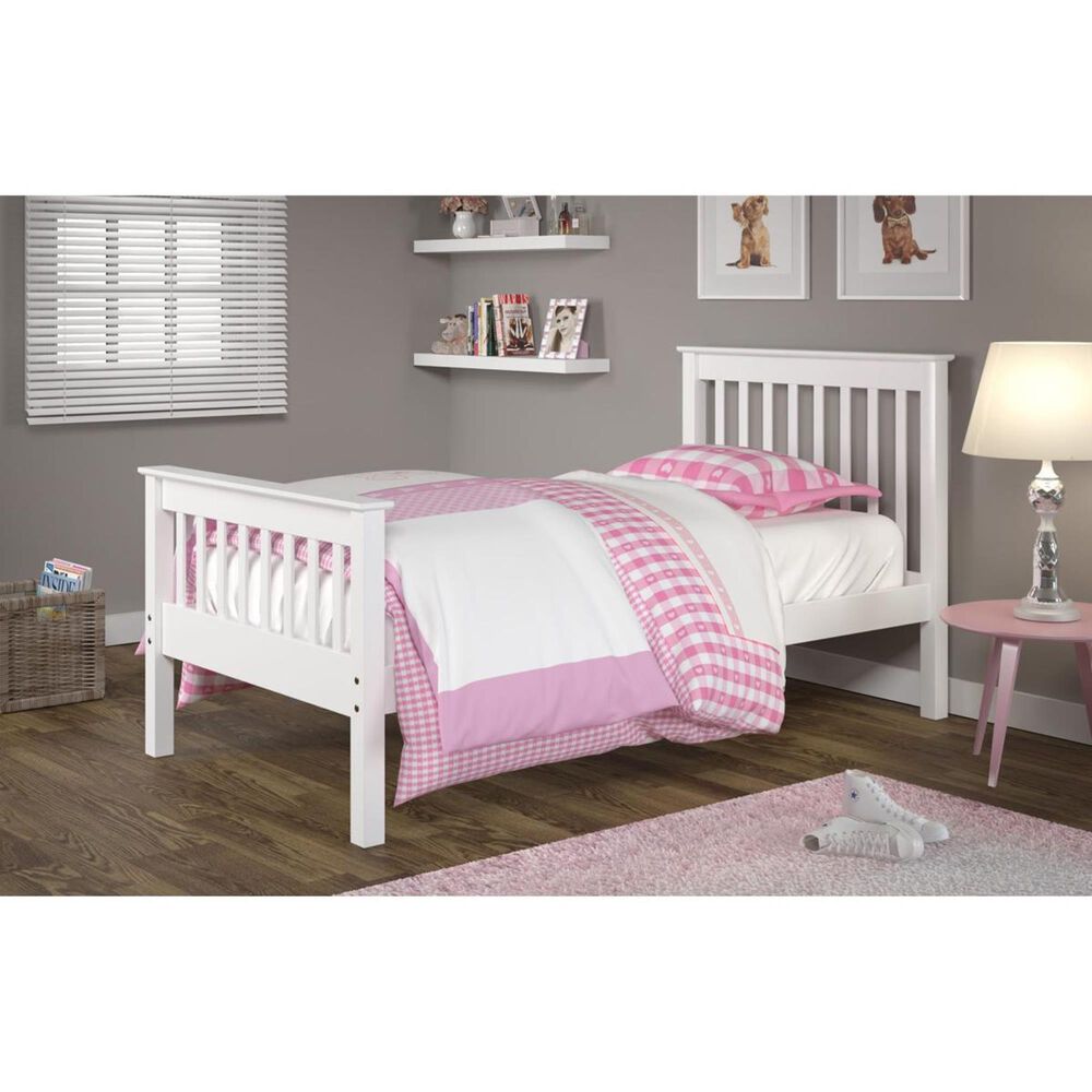 Forest Grove Monaco Mission Twin Bed in White, , large