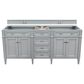 James Martin Vanities Brittany 72" Double Bathroom Vanity in Urban Gray with 3 cm White Zeus Quartz Top and Rectangular Sinks, , large