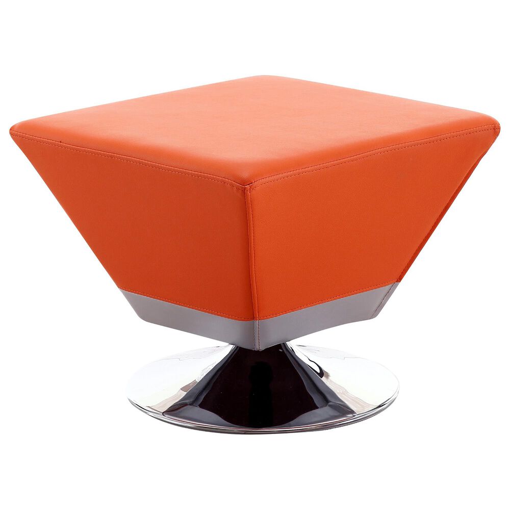 Dayton Diamond Swivel Ottoman in Orange, , large