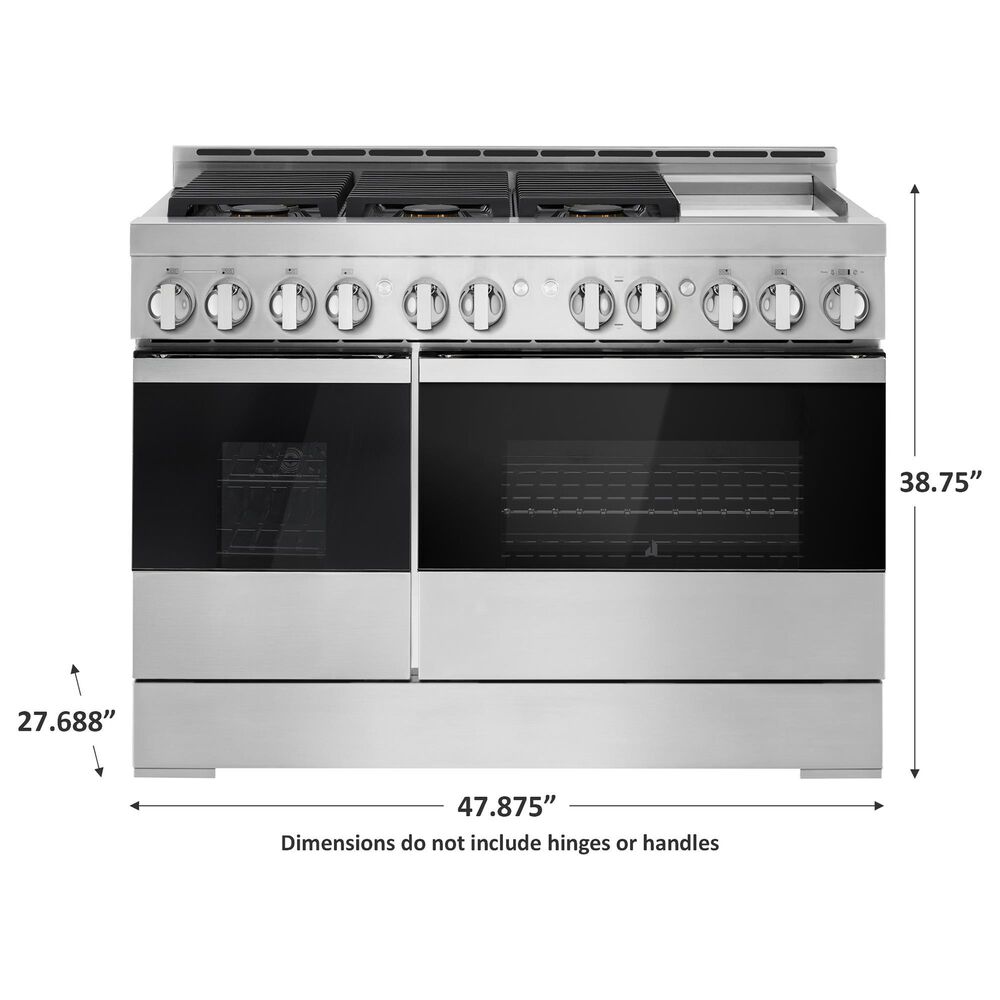 JennAir 48&quot; Gas Professional Range with Chrome-Infused Griddle in Black Glass, , large