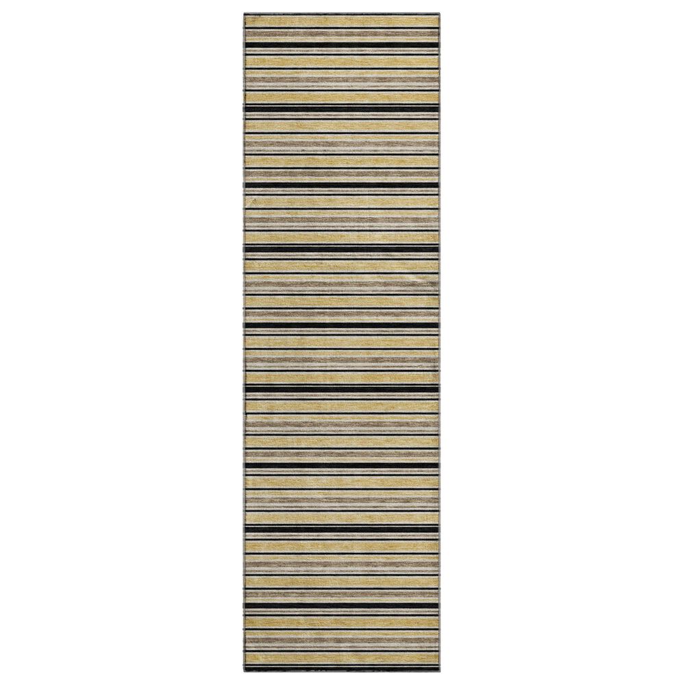 Dalyn Rug Company Soft Essentials Striped Honey 2"3" x 7"6" Indoor/Outdoor Runner, , large