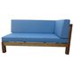 Noble House Oana 4-Piece Patio Sectional Set with Blue Cushion in Teak Brown, , large