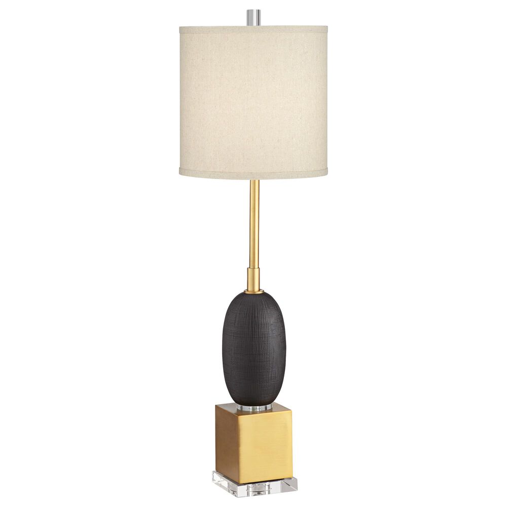 Pacific Coast Lighting Hilo Beige Shade Buffet Lamp in Black, , large