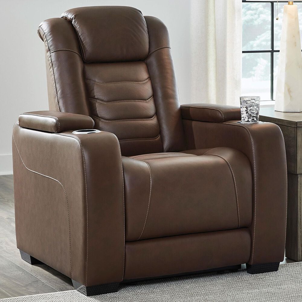 Ashley High Impact Power Recliner with Adjustable Headrest in Tobacco, , large