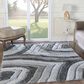 Central Oriental Chicago Kesden 5" x 7"6" Grey and White Area Rug, , large