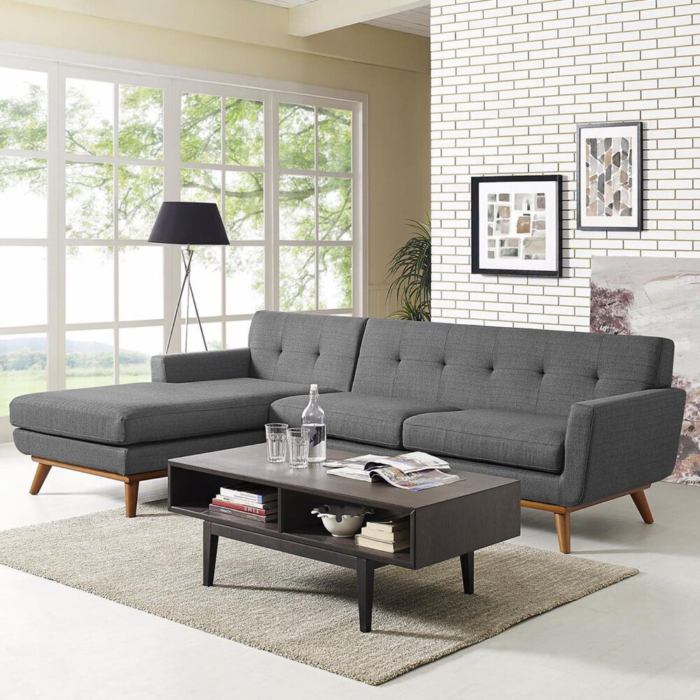 Modway Engage LeftFacing Sectional Sofa in Gray NFM
