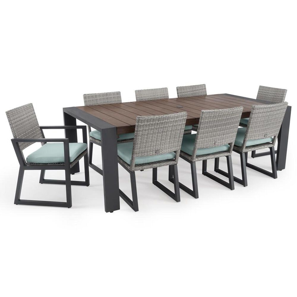 RST Brands Milo 9-Piece Patio Dining Set with Spa Blue Cushion in Gray, , large