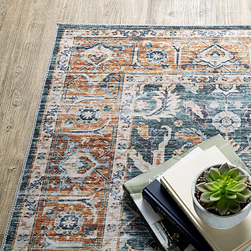 Oriental Weavers Charleston Distressed CHA06 2&#39; x 3&#39; Blue Area Rug, , large