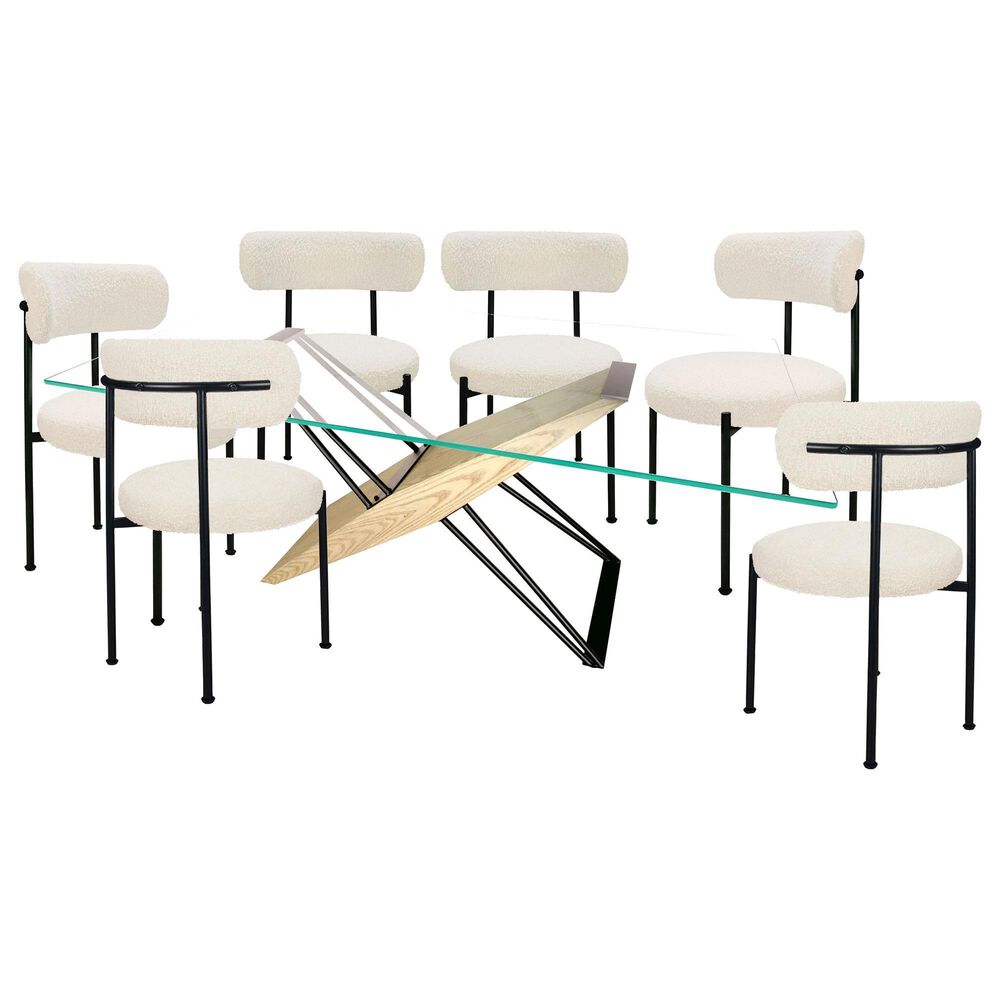 Urban Home Aere 7-Piece Dining Set in Natural Ash and Black, , large