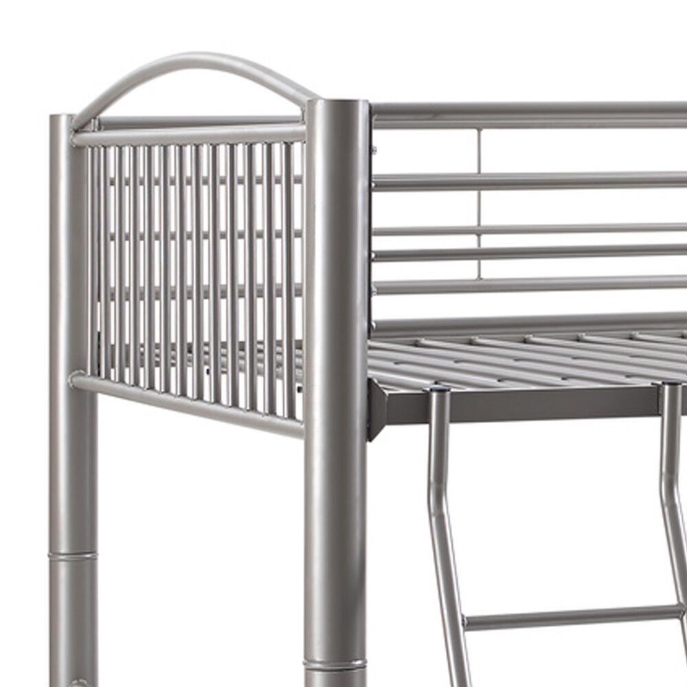 Linon Home Decor Heavy Full Over Full Bunk Bed in Pewter, , large