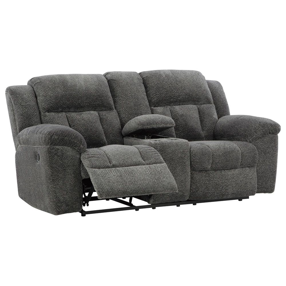 Ashley Frohn Manual Reclining Loveseat in Graphite, , large