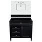James Martin Vanities Brittany 36" Single Bathroom Vanity in Black Onyx with 3 cm Ethereal Noctis Quartz Top and Rectangle Sink, , large