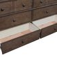 Riva Ridge Oxford 6-Drawer Dresser with Mirror in Cocoa, , large