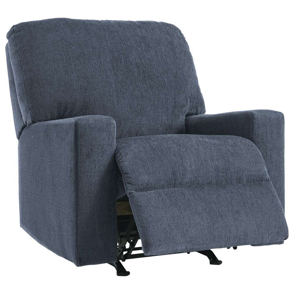 Ashley Rannis Manual Rocker Recliner in Navy, , large