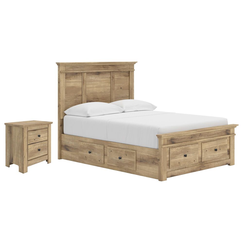 Ashley Makidern 2-Piece Full Storage Bedroom Set with Six Drawers in Natural Brown, , large