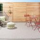 Nourison Courtyard Ivory and Charcoal 7" x 10" Indoor/Outdoor Area Rug, , large