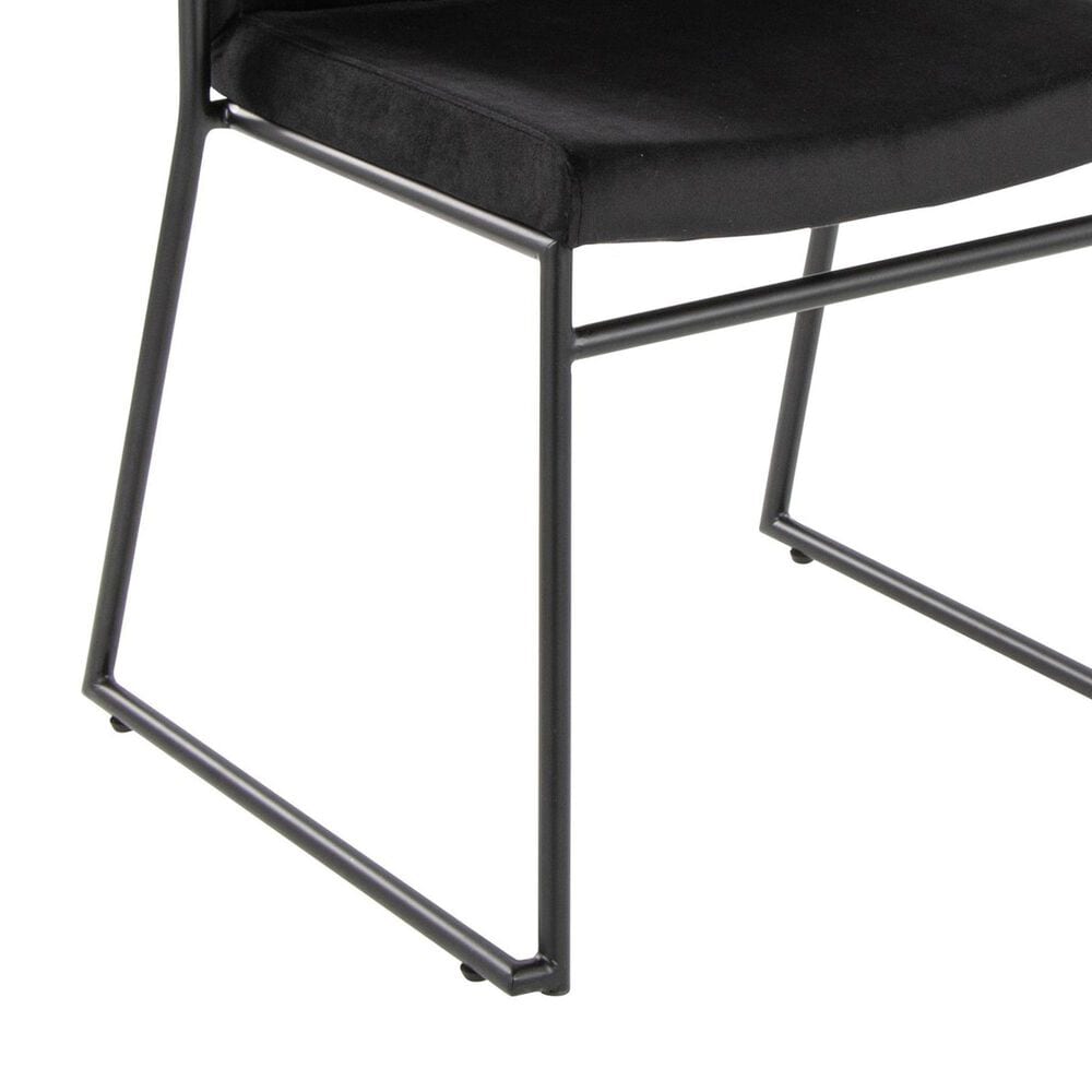 LumiSource Dutchess Side Chair with Black Velvet Cushion in Black (Set of 2), , large