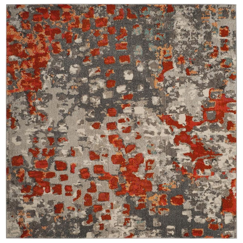 Safavieh Monaco MNC225H-5SQ 5" Square Grey/Orange Area Rug, , large
