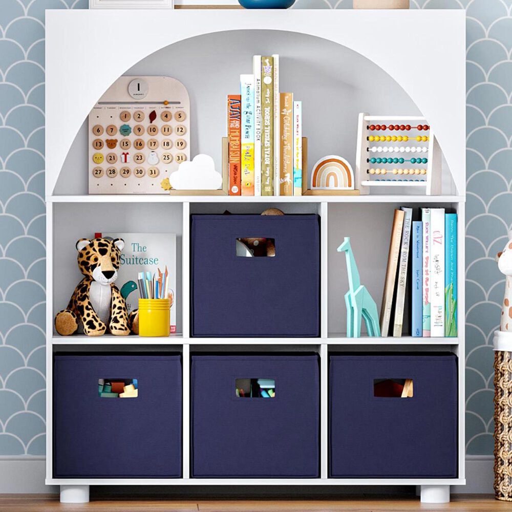 RiverRidge Home Kids Curve Appeal 35" 6-Cubby Bookcase in White, , large