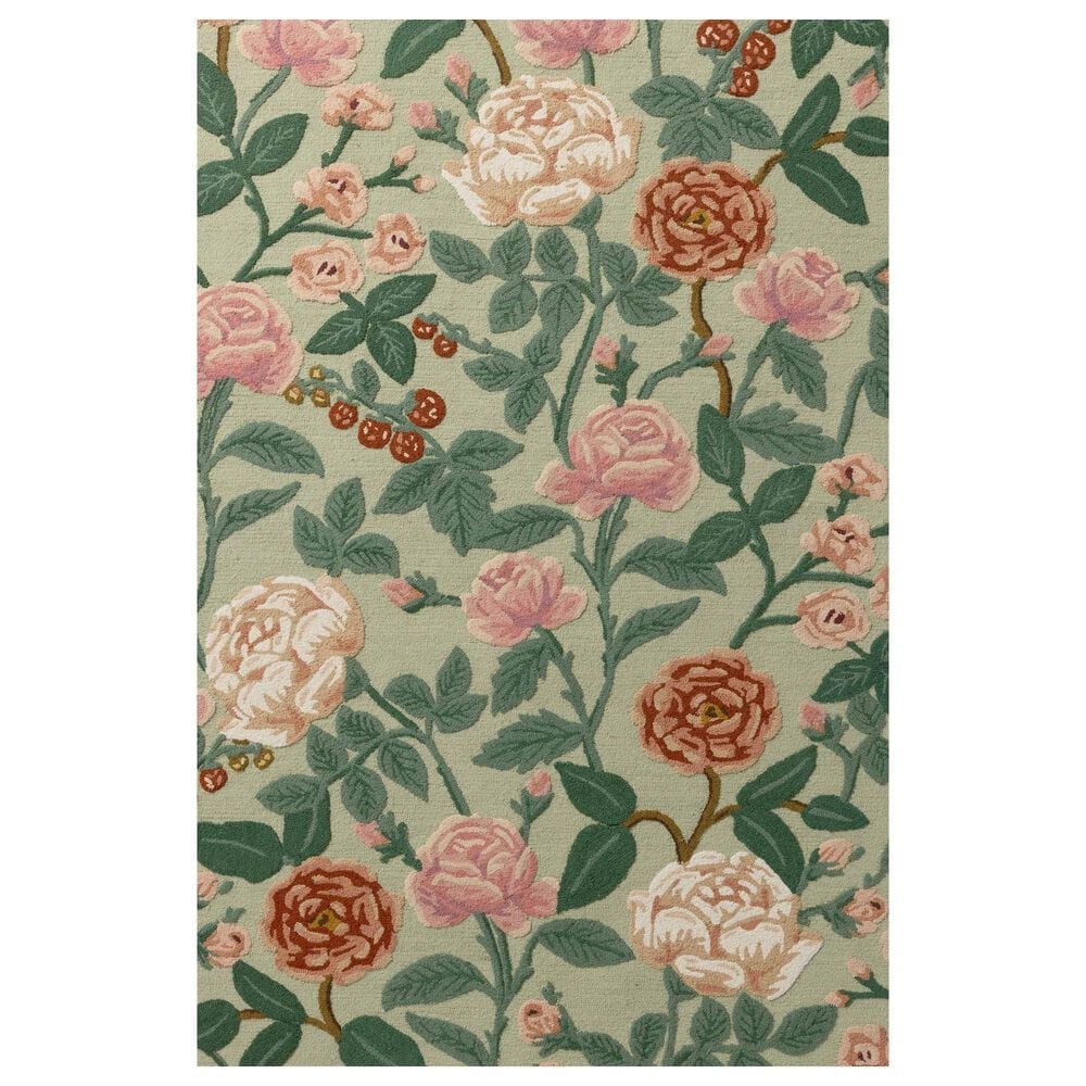 Rifle Paper Co. x Loloi Highgrove Mint 7&#39;9&quot; x 9&#39;9&quot; Area Rug, , large