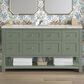 James Martin Vanities Breckenridge 60" Double Bathroom Vanity in Smokey Celadon with 3 cm Victorian Silver Quartz Top and Rectangular Sinks, , large