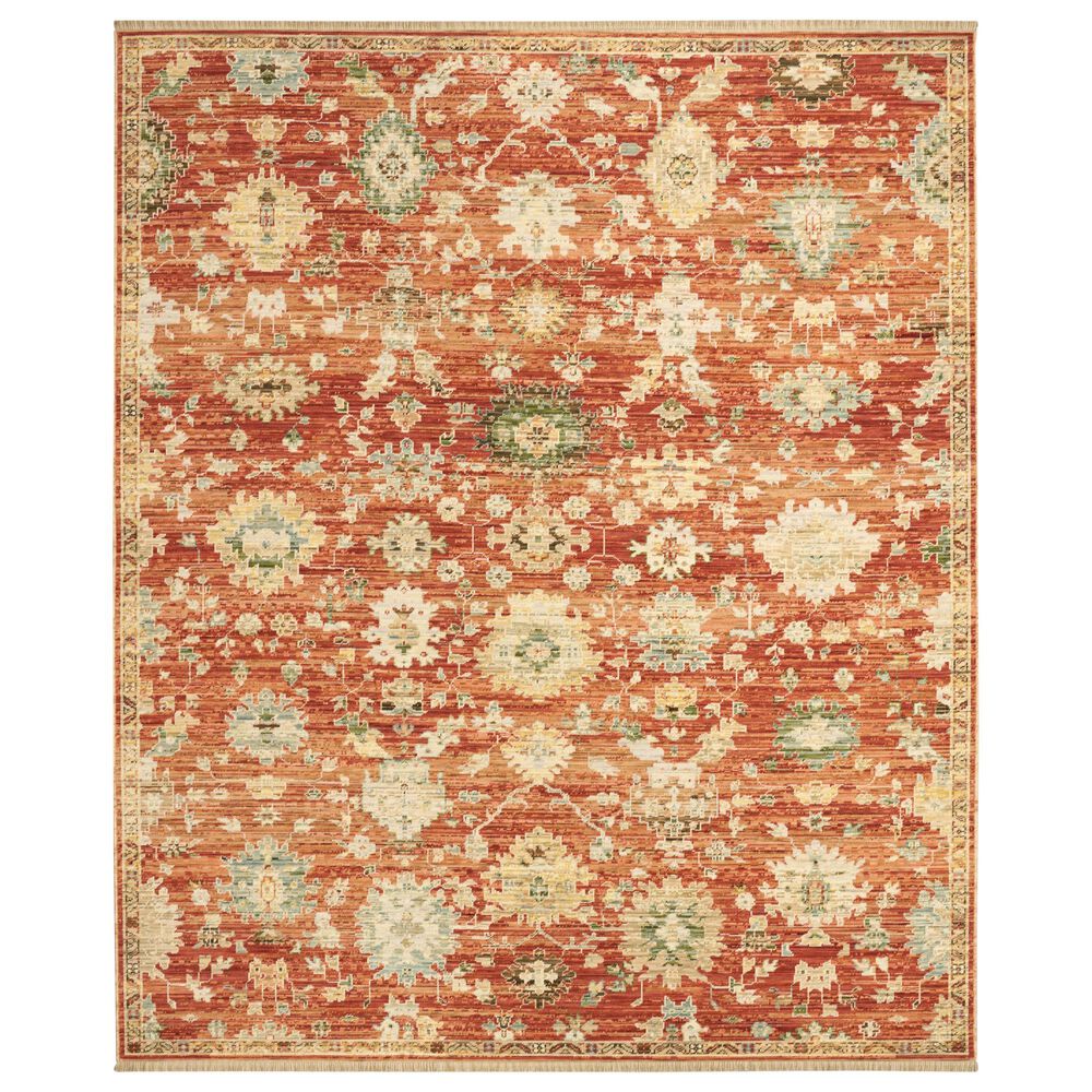 Nourison Antique Bloom Brick 9" x 12" Area Rug, , large