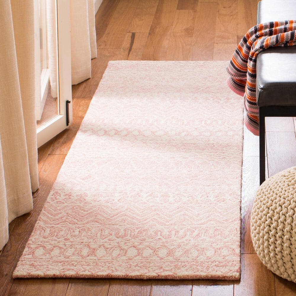 Safavieh Micro-Loop Southwestern 2&#39;3&quot; x 9&#39; Pink and Ivory Runner, , large